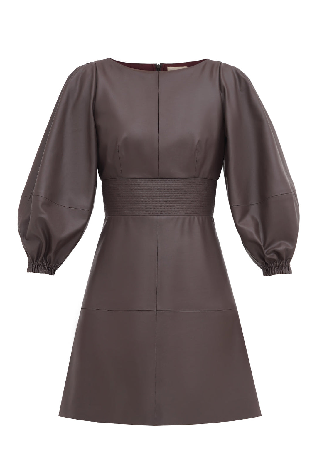 Long sleeve organic vegan leather dress