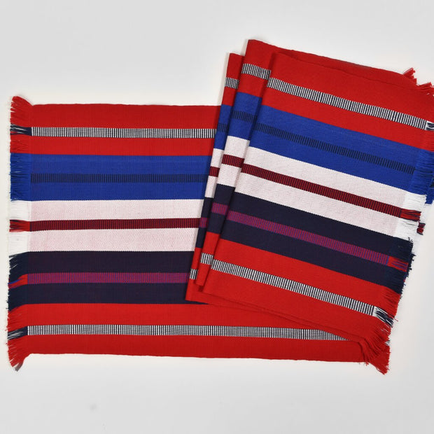 Backstrap Stripe Placemats | Red, White & Blue