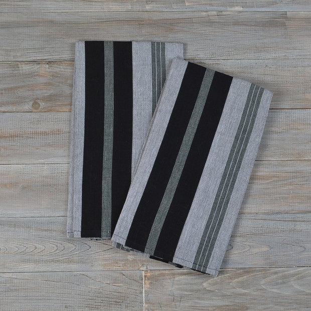 Black & Gray Striped Kitchen Towels