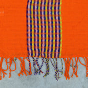 Hand Woven Fringed Scarf | Tangerine