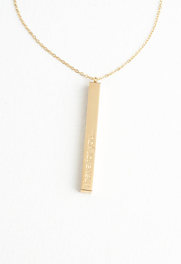 Great Plans Gold Bar Necklace