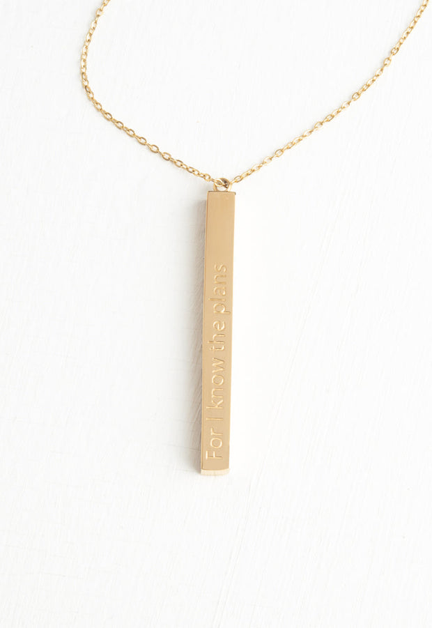 Great Plans Gold Bar Necklace
