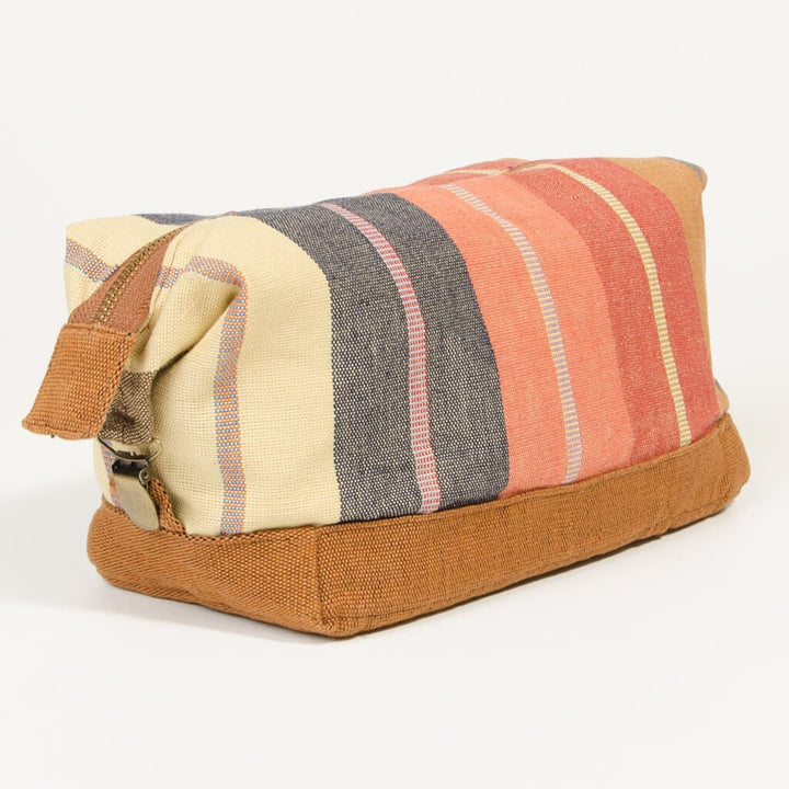 Toiletry Bag | Wide Caramel Stripes