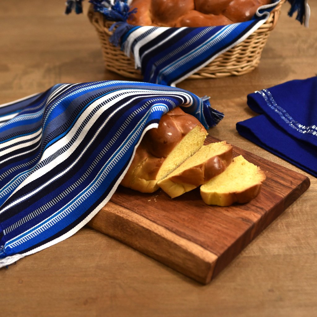 Challah Cover | Blue & White Stripes