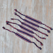 Handwoven Napkin Ties | Red, White & Blue Stripes