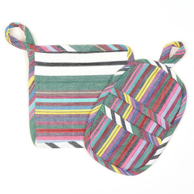 Potholder Gift Set | Soft Multi Stripes