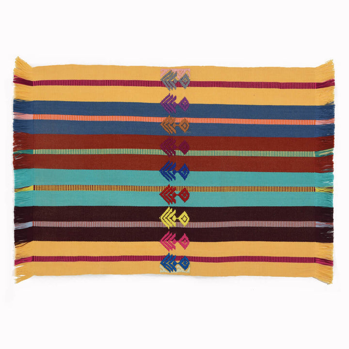 Guatemala Hand Woven Celebration Placemat Set | Desert Rock & Sky