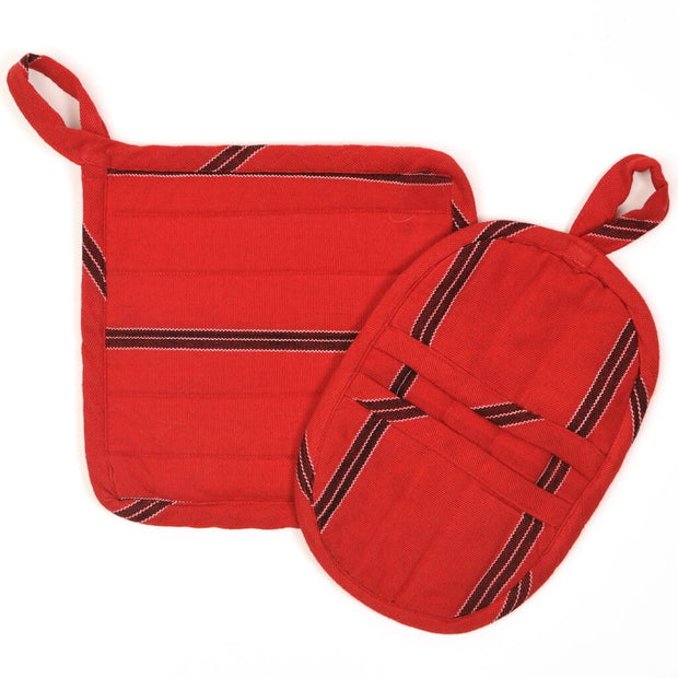Potholder Gift Set | Cajola Red Stripes