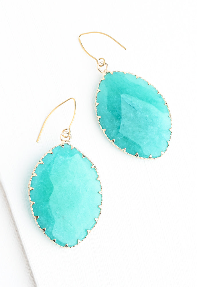 Radiant Light Crystal Earrings in Aqua