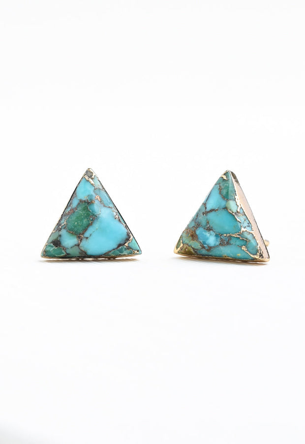 Ellie Triangle Turquoise Studs