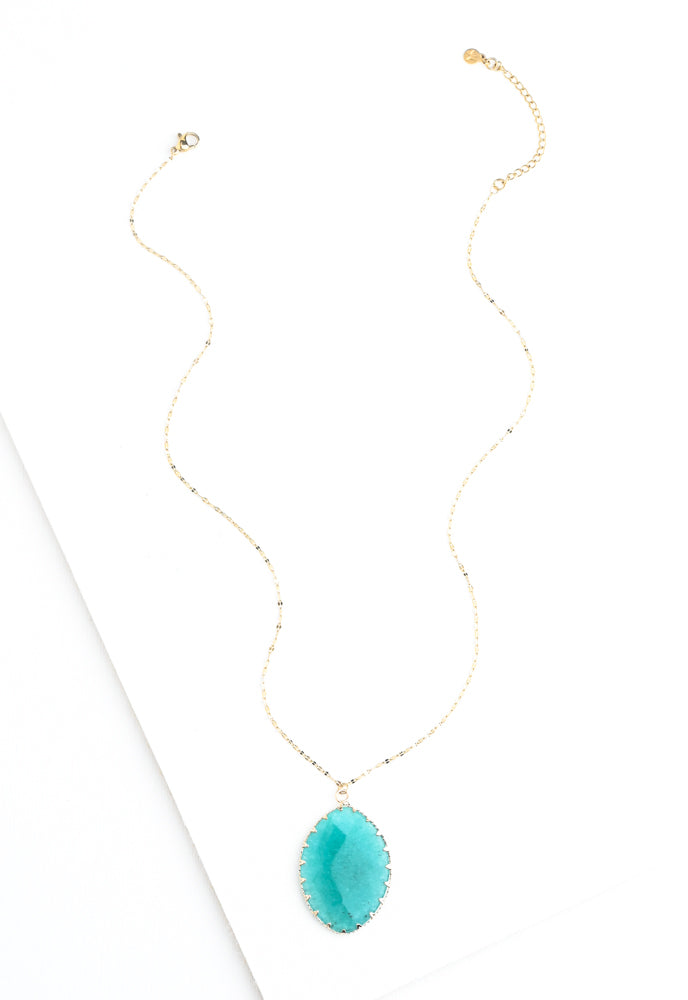 Radiant Light Crystal Necklace in Aqua