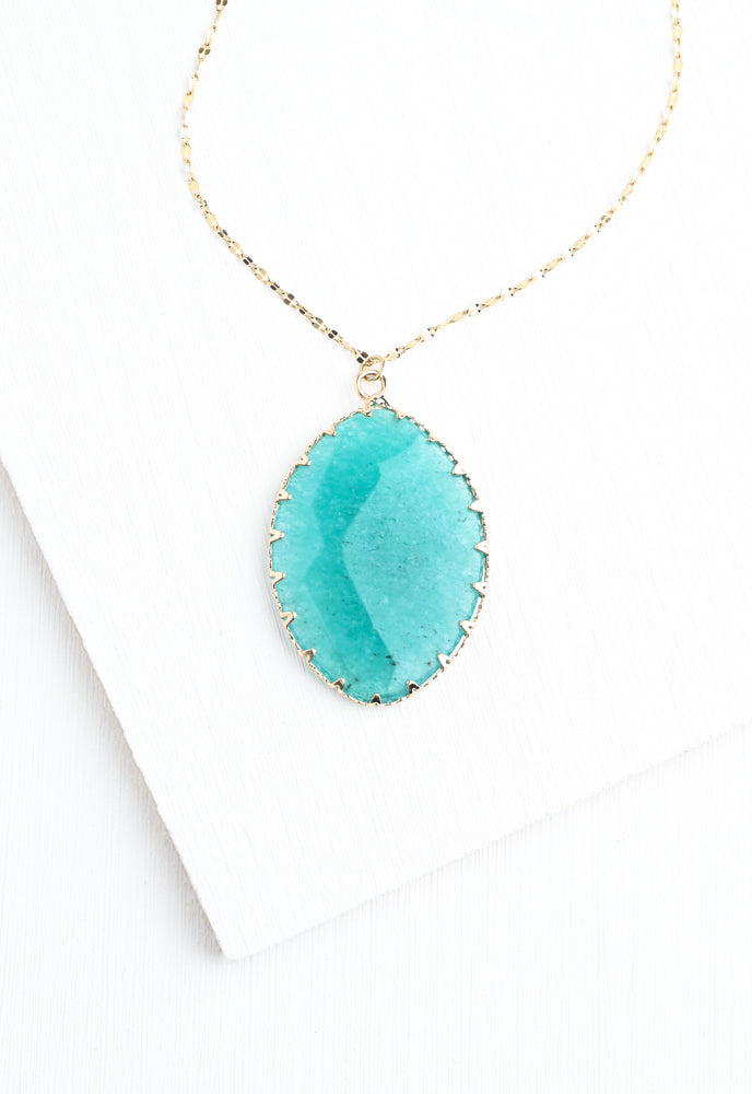 Radiant Light Crystal Necklace in Aqua