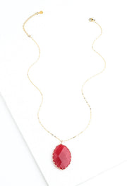 Radiant Light Crystal Necklace in Berry