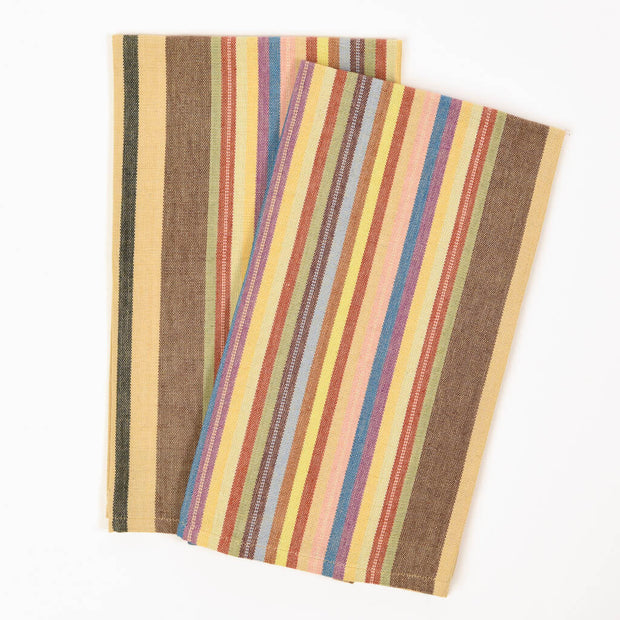 Hand Woven Striped Kitchen Towels | Earthtone