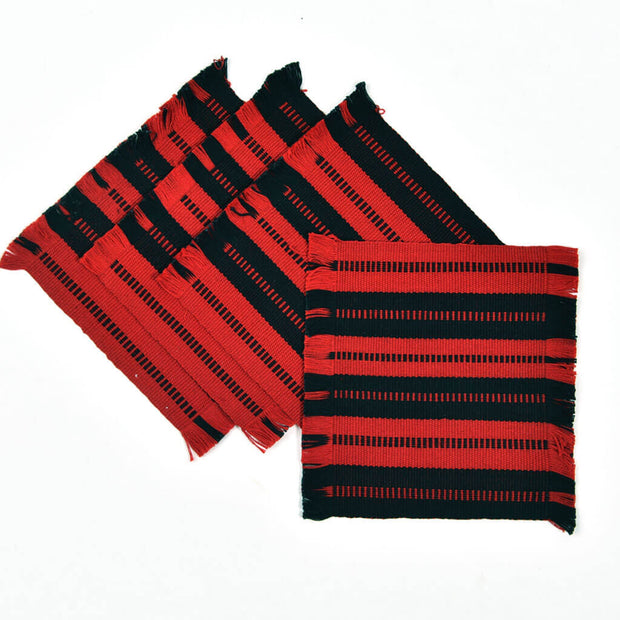 Celebration Coasters | Red & Black Stripe