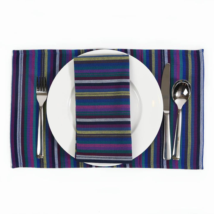 Striped Placemat Set | Cobalt Blues