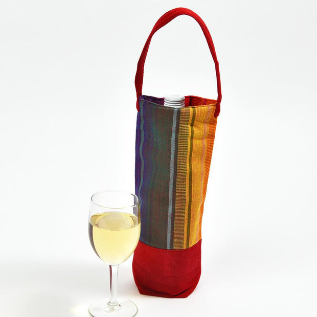 Wine Bottle Tote | Single in Sunrise Stripe