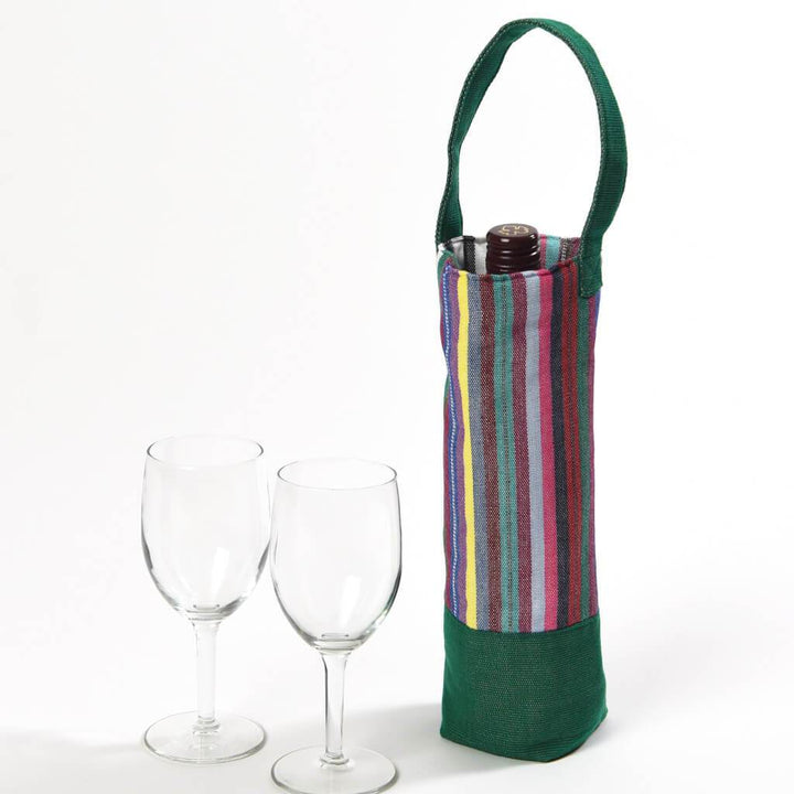 Wine Bottle Tote | Single in Soft Multi Stripe