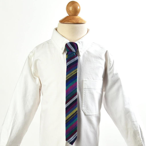 Men's & Boy's Tie Matching Set | Cobalt Stripe