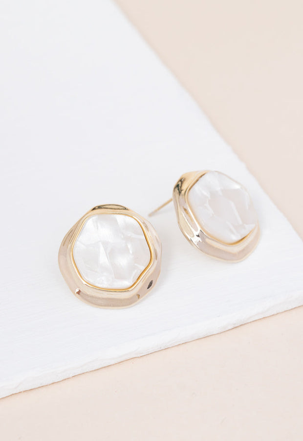 Opulence Opal Studs in Iridescent Ivory