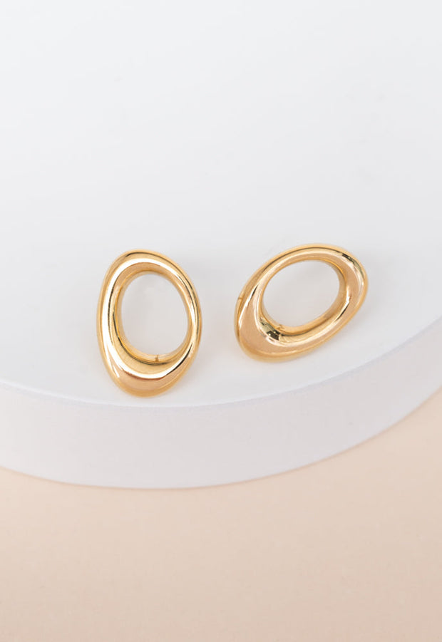 Timeless Hoop Studs in Gold