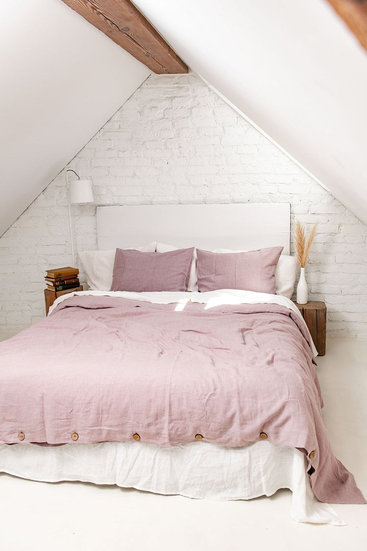 Linen bedding set in Dusty Rose