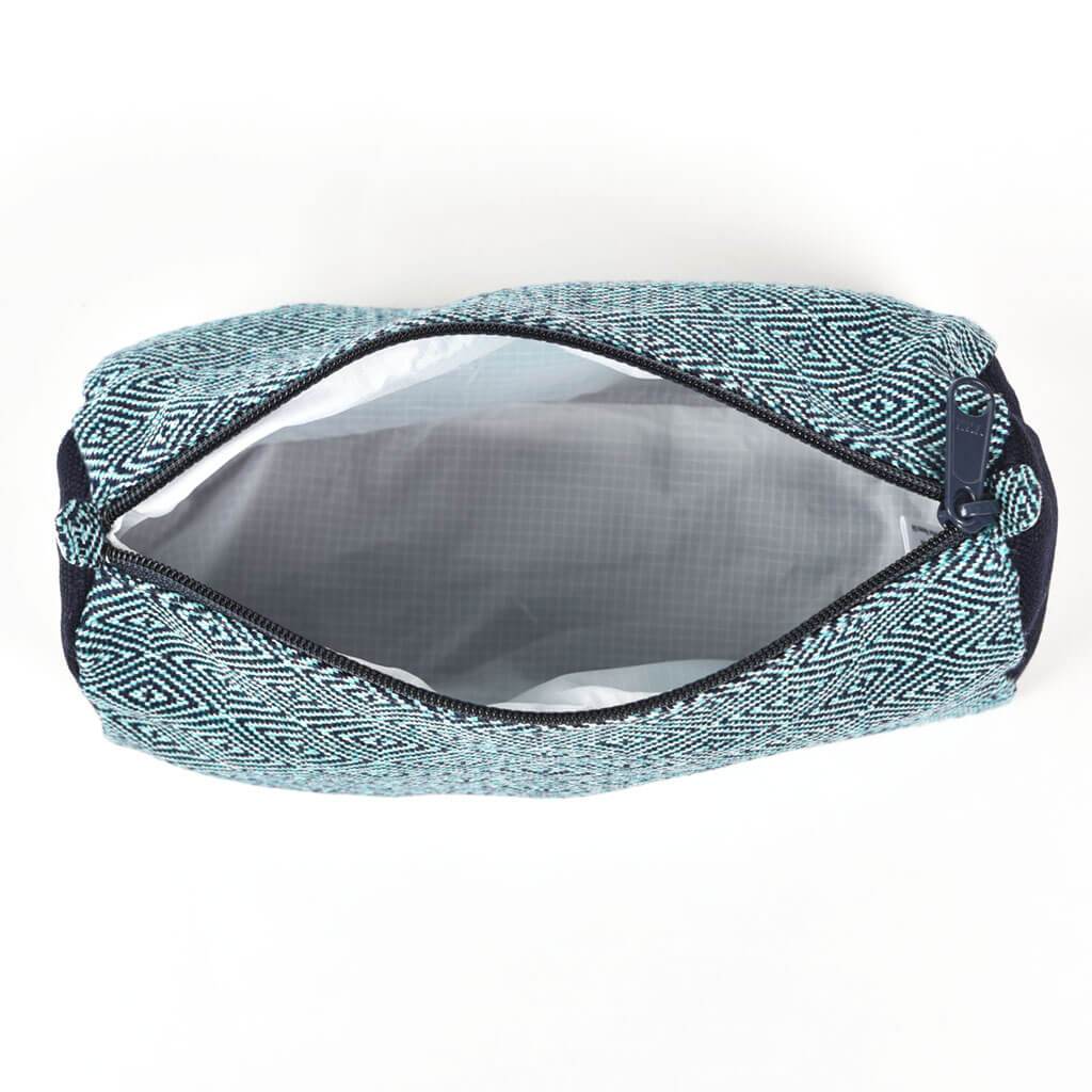 Cosmetic Bag | Turquoise Navy Diamonds