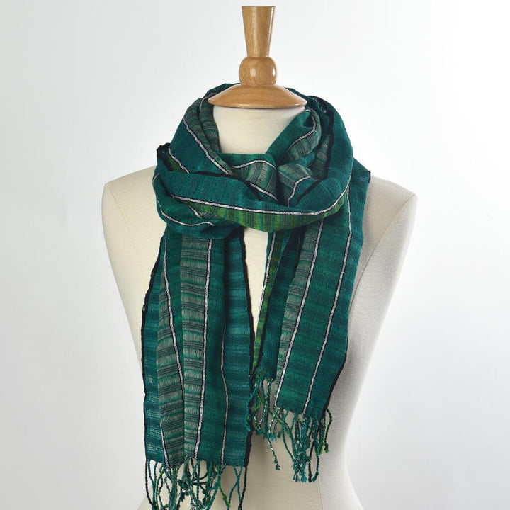 Fringed Gossamer Scarf | Fresh Greens