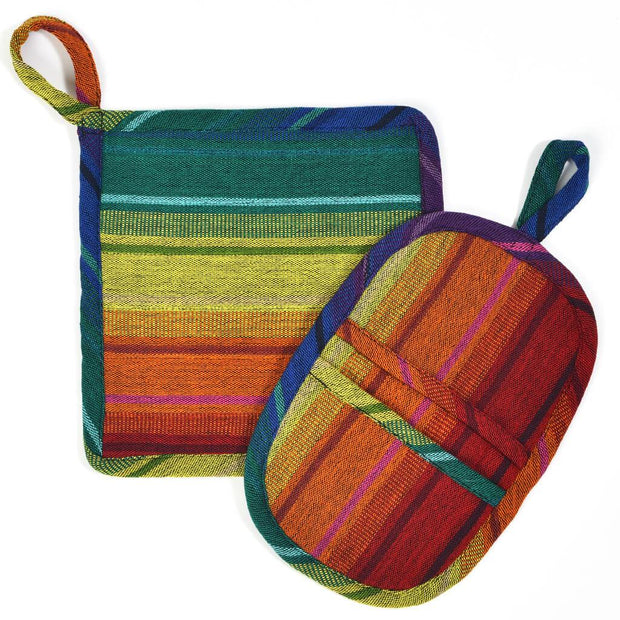 Potholder Gift Set | Rainbow Stripe