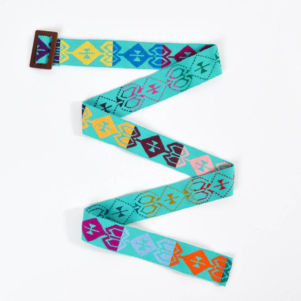 Belt with Wooden Buckle 47" | Turquoise