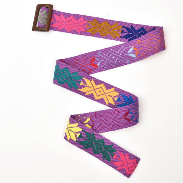 Belt with Wooden Buckle 39" | Lilac