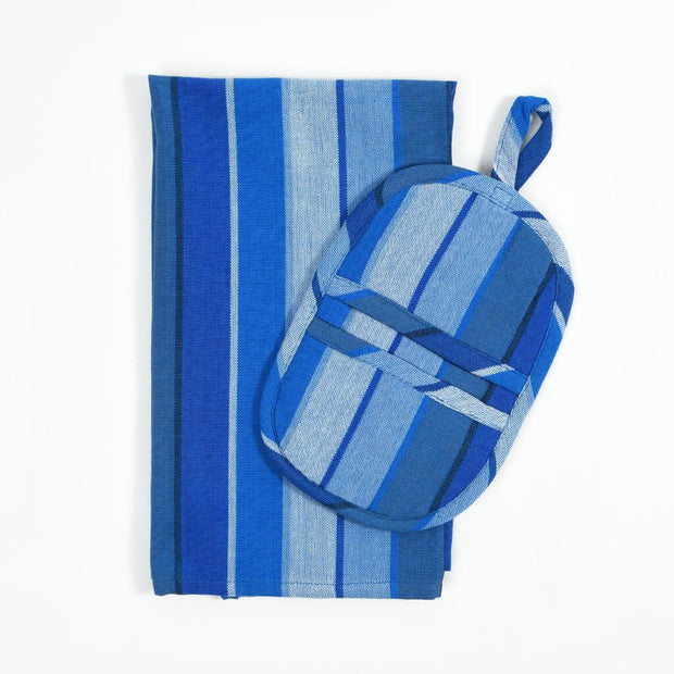 Dish Towel & Pot Holder Gift Set | Stormy Blues