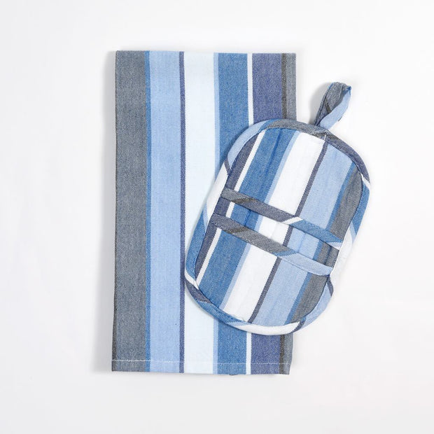 Dish Towel & Pot Holder Gift Set | Regatta Stripe