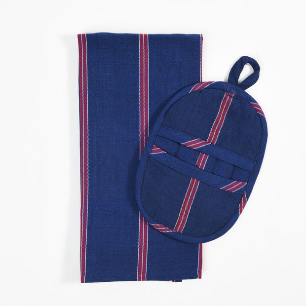 Dish Towel & Pot Holder Gift Set | Red White & Blues Stripes