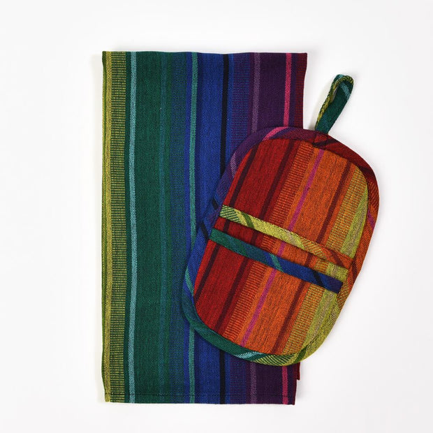 Dish Towel & Pot Holder Gift Set | Rainbow