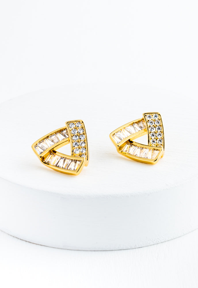 Prism Gold and Zircon Studs