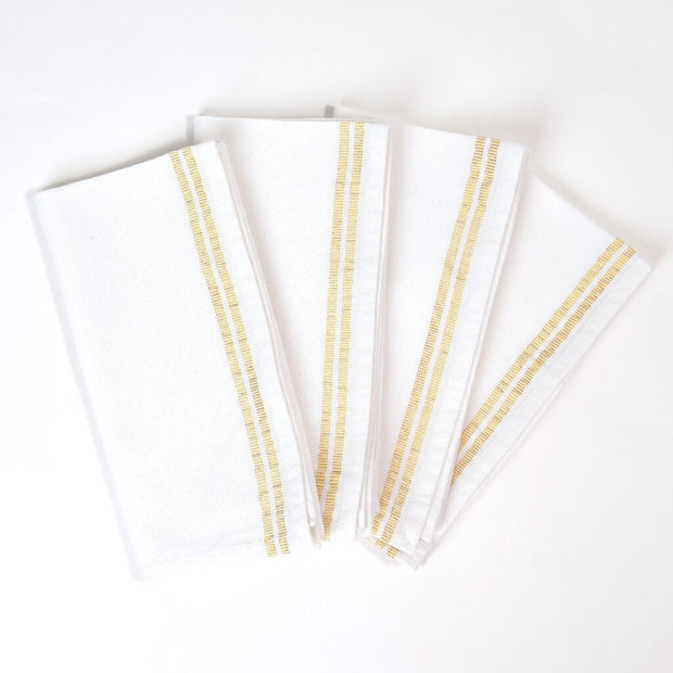 Sparkle Table Napkins | White with Gold