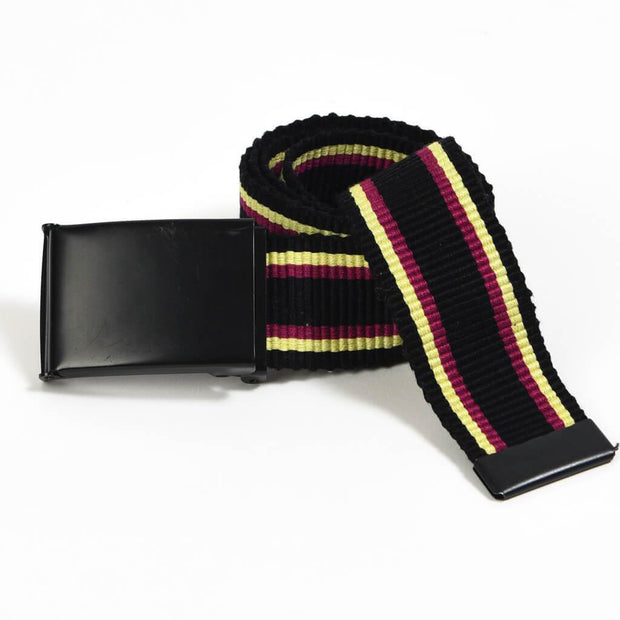 Men's Striped Canvas Belts | Black Tricolor