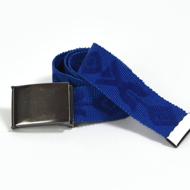 Men's Cobalt Embroidered Canvas Belt