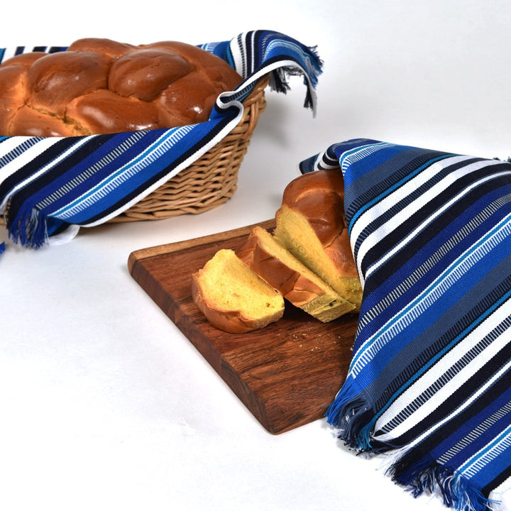 Challah Cover | Blue & White Stripes