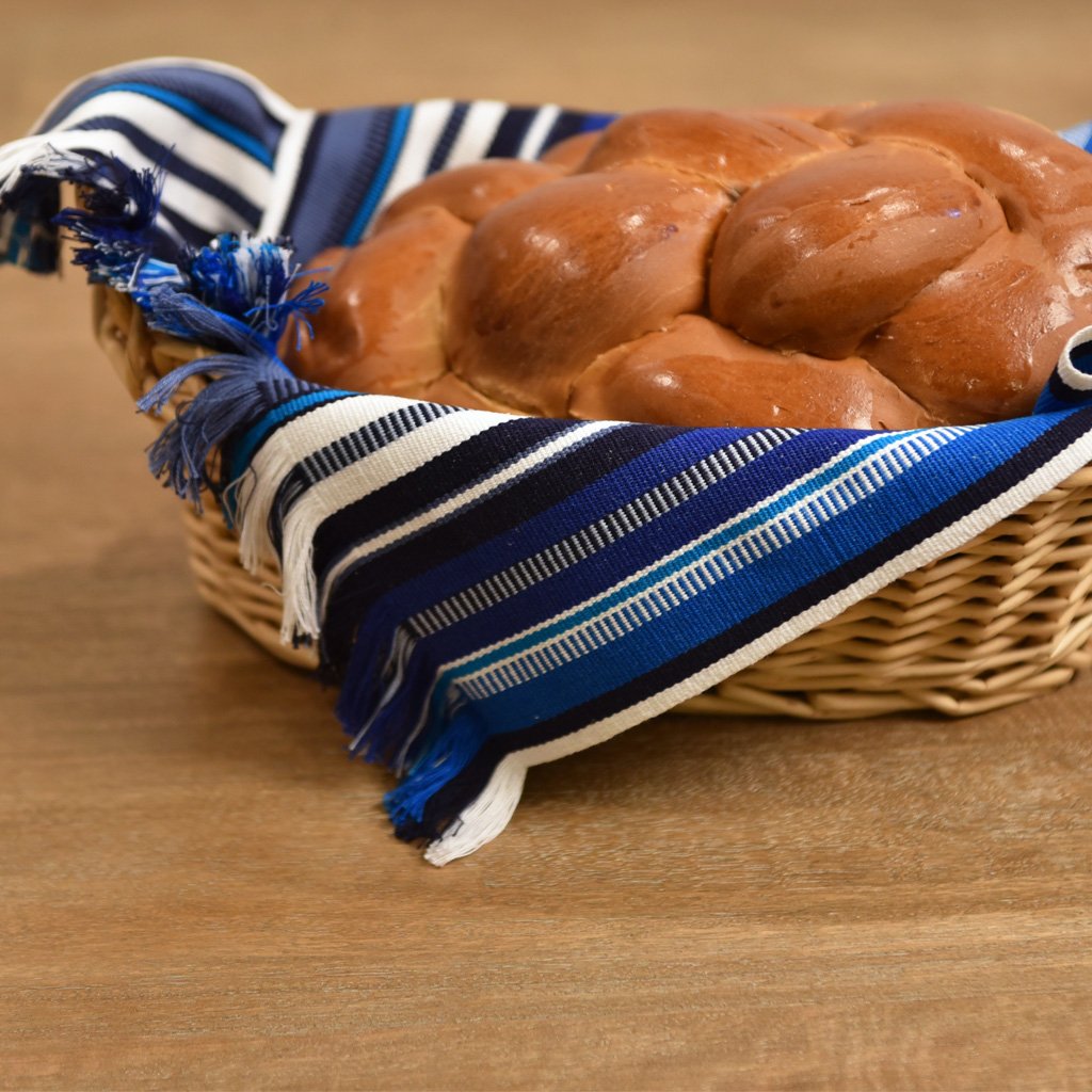 Challah Cover | Blue & White Stripes