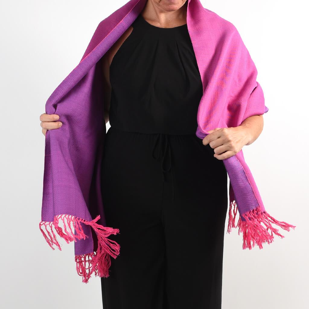 Vibrant Shawl | Hot Pink & Violet