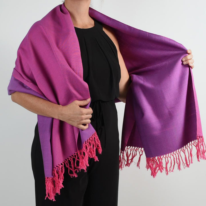 Vibrant Shawl | Hot Pink & Violet