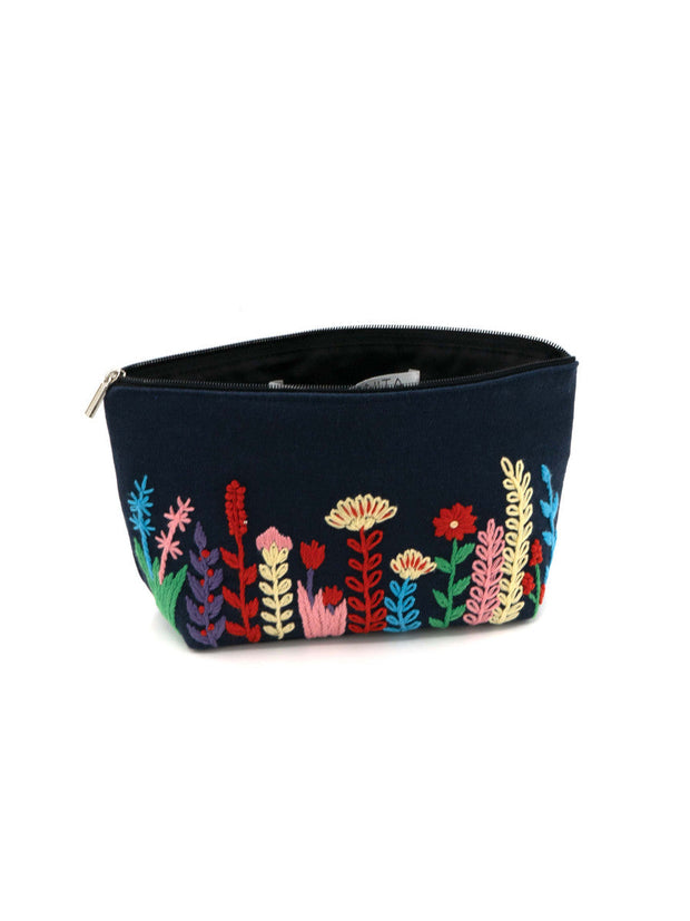 Wildflower Embroidered Makeup Bag