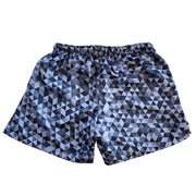 Classic Geometrical Gray Sustainable Swim Trunks Made From Upcycled PET Bottles