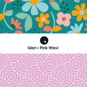 Glori/Pink Wavi Medium 24" | | Reusable and Reversible Gift Wrap