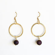 Gold-Plated Maroon Agate Diffusing Earrings | Aromatherapy Earrings