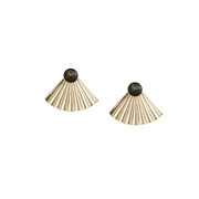 Golden Obsidian Fan Earrings