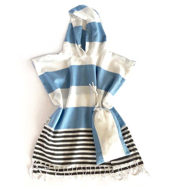 Veracruz Hooded Poncho Towel - Blue