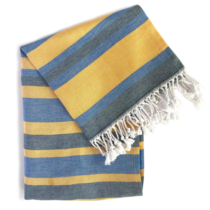 Samara Blue & Yellow Turkish Towel